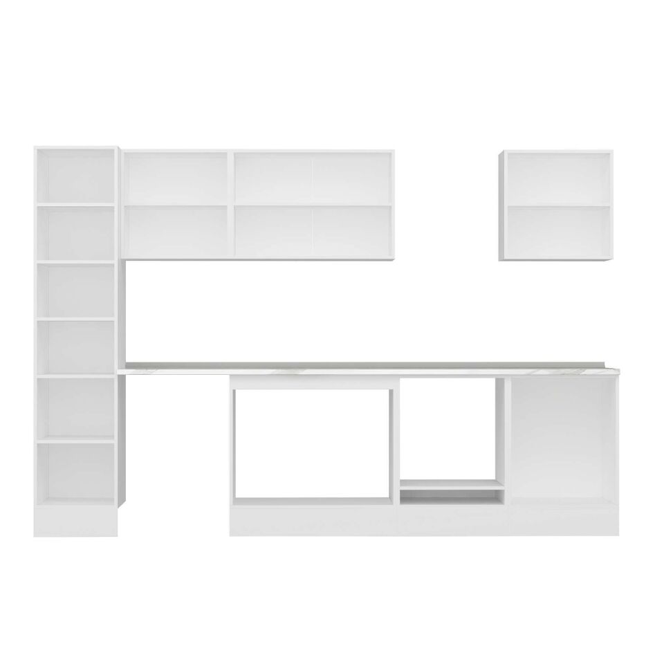 Alvinka 305X210 Cm High Gloss Mutfak Dolabı Mb-E80B45S60-3 High Gloss | Beyaz - Mdf