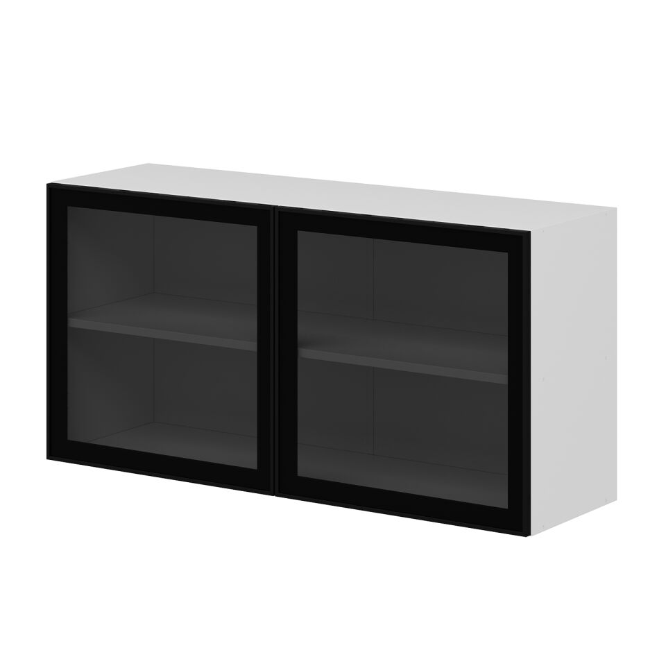 Alvinka Mutfak Modül Üst 2Dk1R 100-H60Cm Dolap Cam Mdf