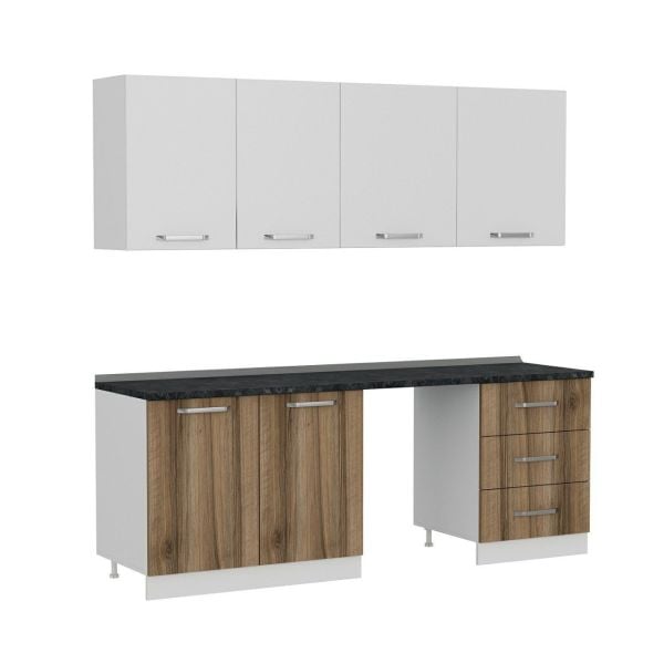 Minar 220 Cm Mutfak Dolabı Beyaz Dore 220-D12