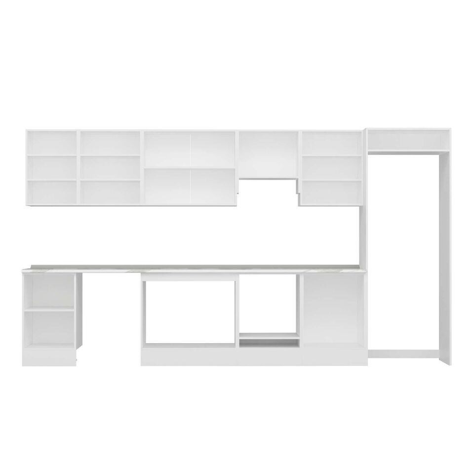 Alvinka 400X222 Cm High Gloss Mutfak Dolabı Mb-E90S50S60-1 High Gloss | Antrasit - Mdf