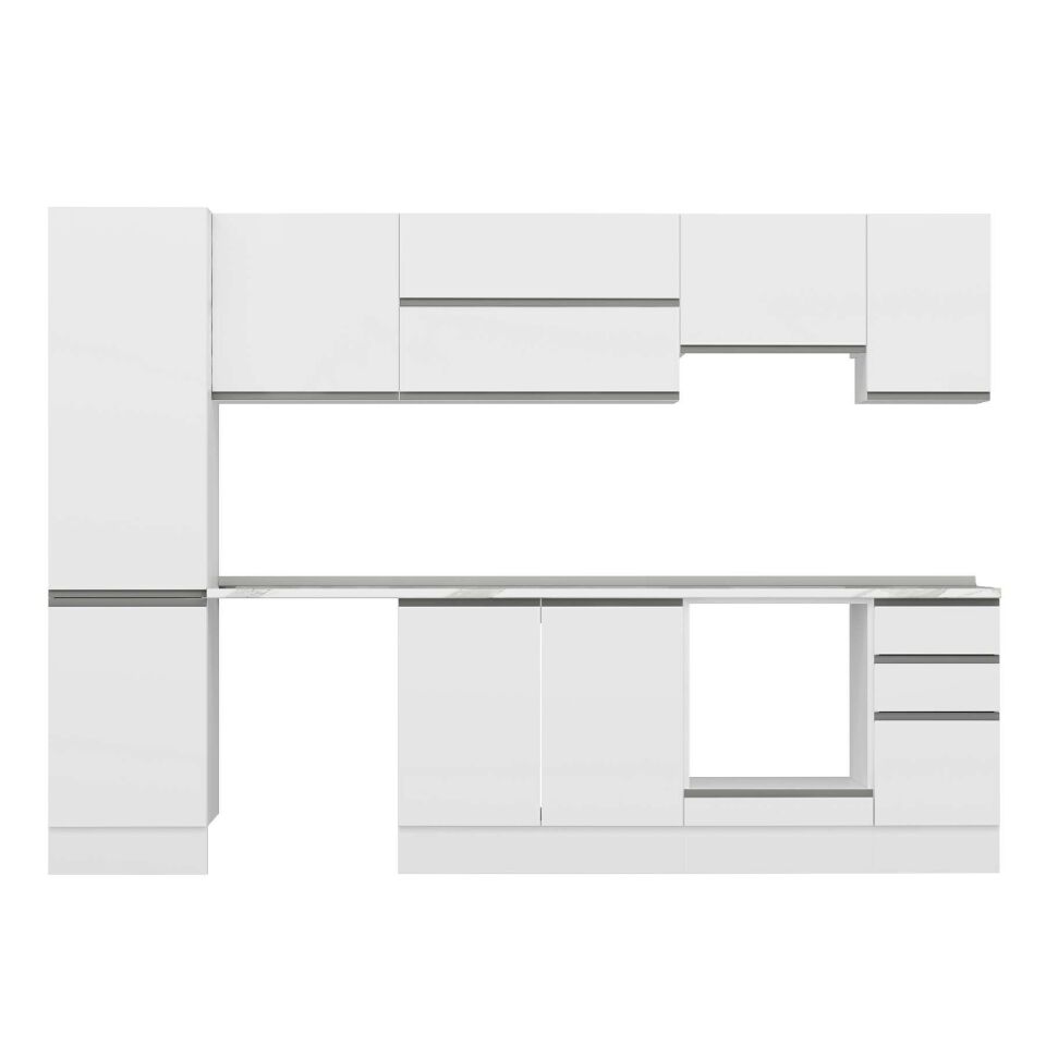 Alvinka 290X210 Cm High Gloss Mutfak Dolabı Mb-E80B50S40-1 High Gloss | Beyaz - Suntalam