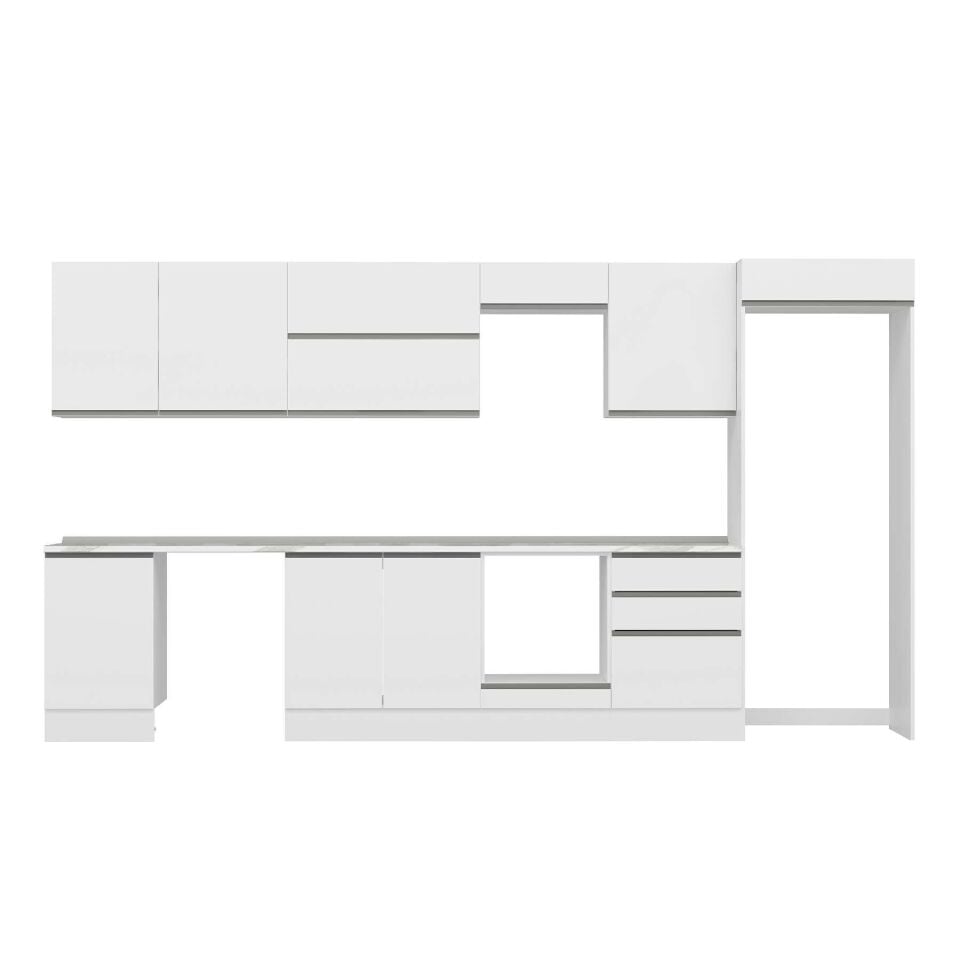 Alvinka 400X222 Cm High Gloss Mutfak Dolabı Mb-E90S50S60-2 High Gloss | Beyaz - Mdf