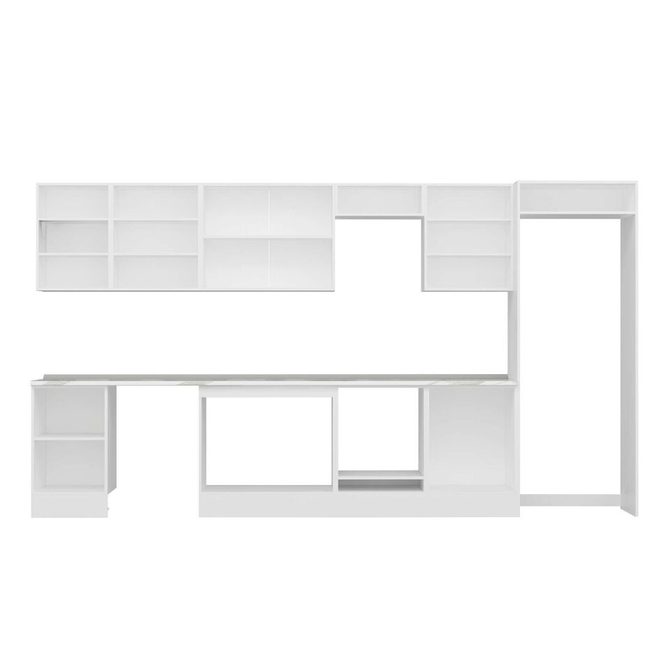 Alvinka 400X222 Cm High Gloss Mutfak Dolabı Mb-E90S50S60-2 High Gloss | Antrasit - Suntalam