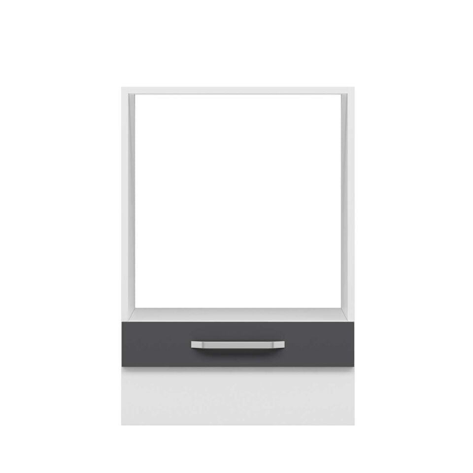 Alvinka Mutfak Modül Duz Alt 1K 60Cm Ank Dolap Beyaz Antrasit