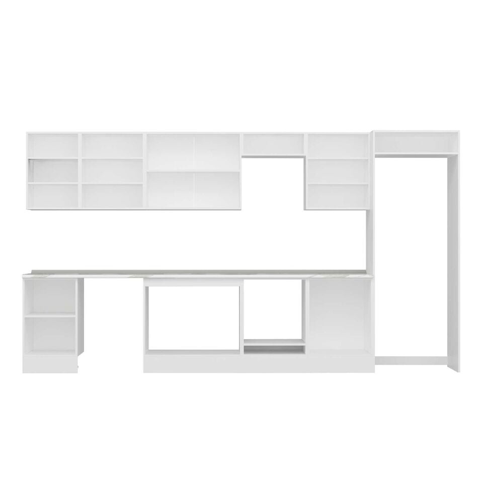 Alvinka 400X222 Cm High Gloss Mutfak Dolabı Mb-E90S50S60-2 High Gloss | Antrasit - Mdf