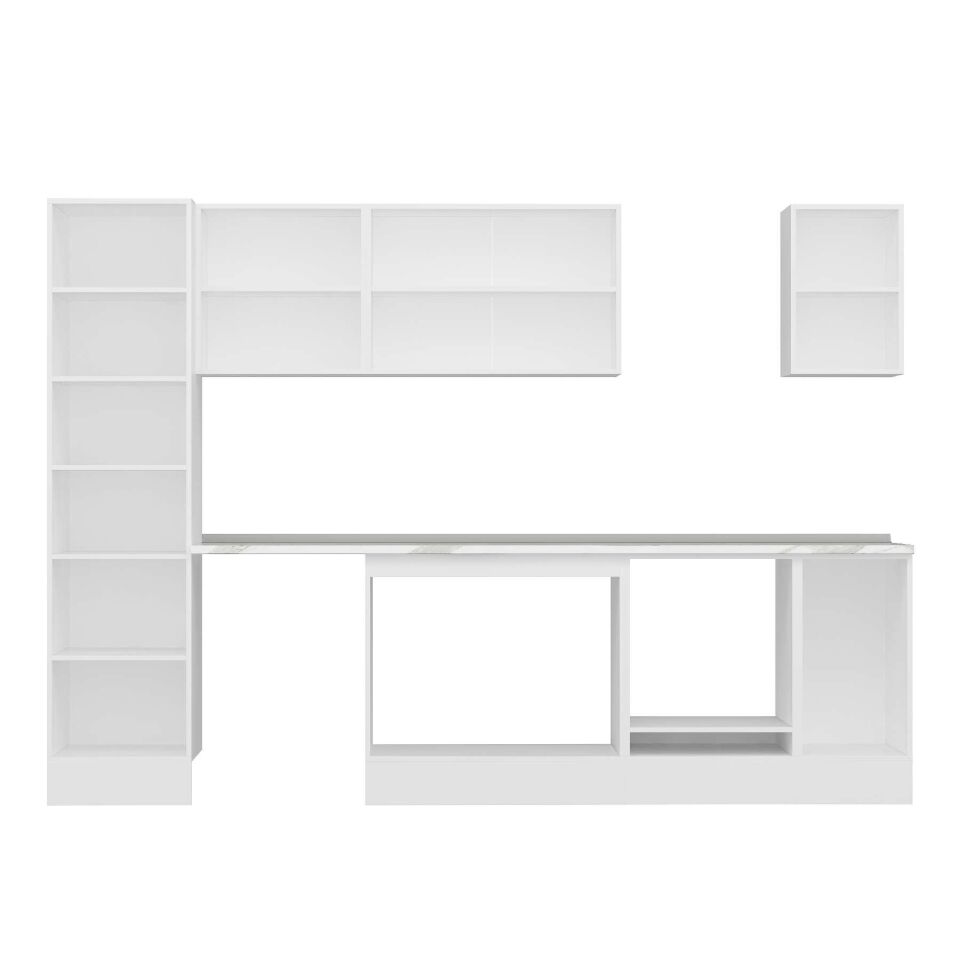 Alvinka 290X210 Cm High Gloss Mutfak Dolabı Mb-E80B50S40-2 High Gloss | Beyaz - Suntalam