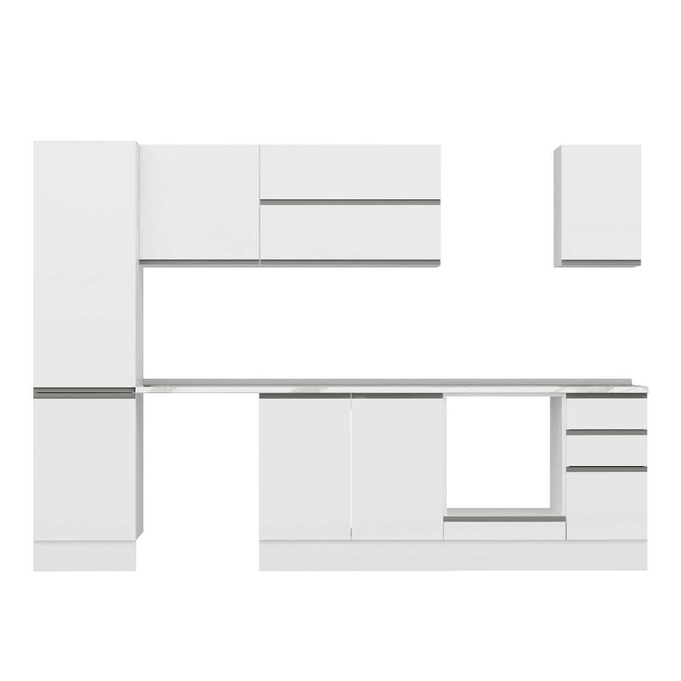 Alvinka 290X210 Cm High Gloss Mutfak Dolabı Mb-E80B50S40-2 High Gloss | Beyaz - Suntalam