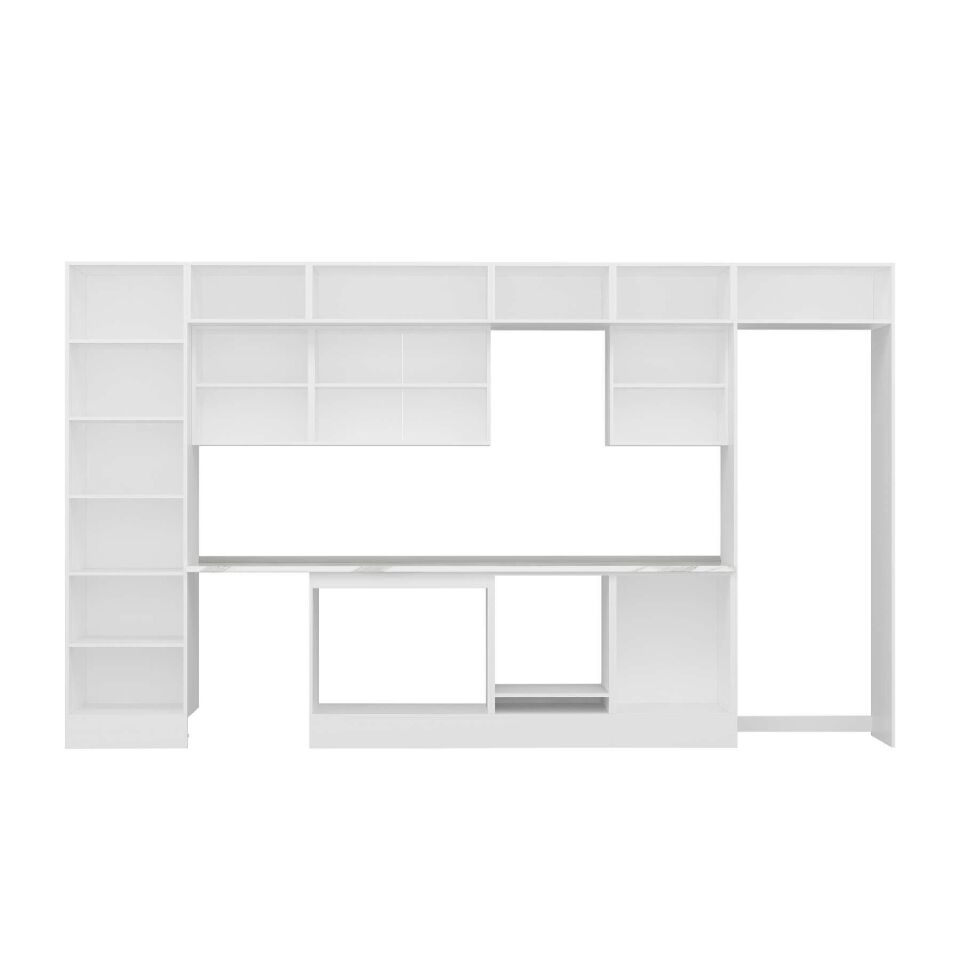 Alvinka 410X240 Cm High Gloss Mutfak Dolabı Mbb-E90B60S60-3 High Gloss | Beyaz - Suntalam