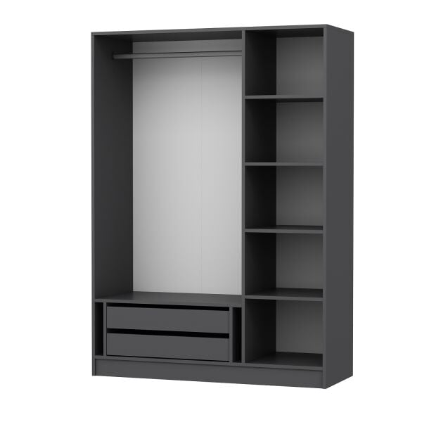 Minar Kale 135cm Giyinme Dolabı Antrasit - 210CM