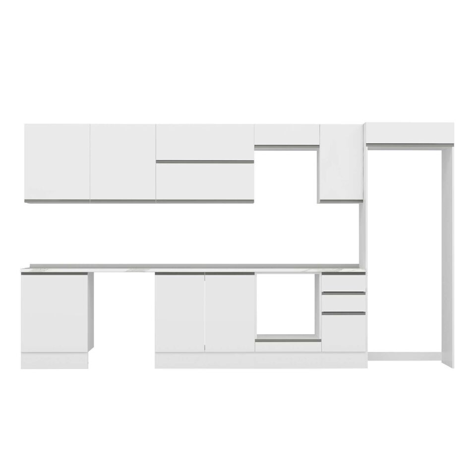 Alvinka 390X222 Cm High Gloss Mutfak Dolabı Mb-E90S60S40-2 High Gloss | Beyaz - Mdf