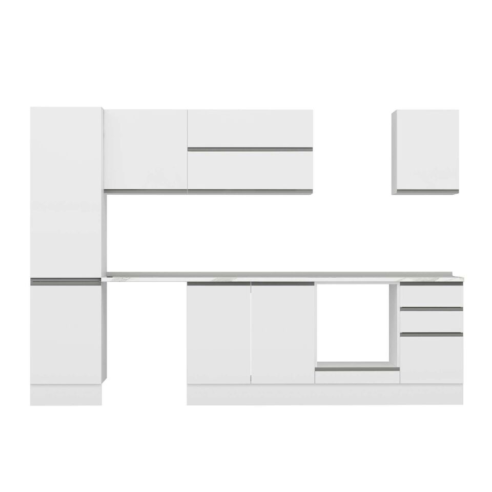 Alvinka 295X210 Cm High Gloss Mutfak Dolabı Mb-E80B50S45-2 High Gloss | Beyaz - Mdf
