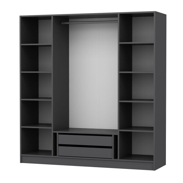 Minar Kale 180cm Giyinme Dolabı Antrasit - 190CM