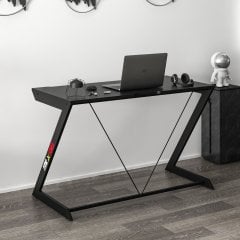 Zoned Metal Ayaklı Gaming Oyuncu Masası - Siyah