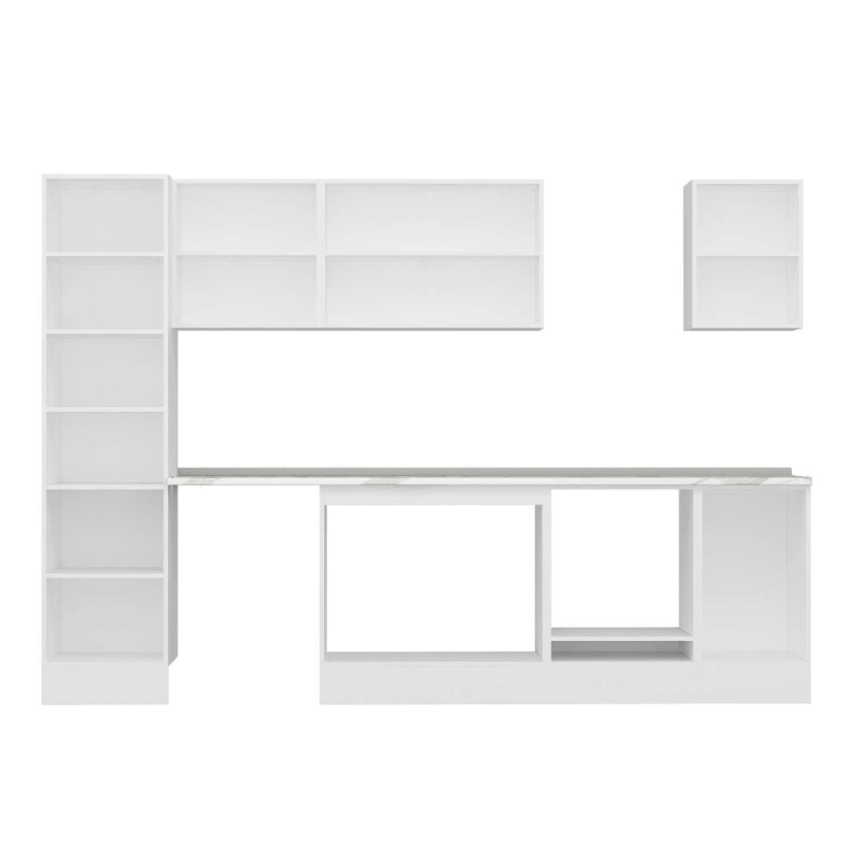 Alvinka 295X210 Cm High Gloss Mutfak Dolabı Mb-E80B50S45-3 High Gloss | Antrasit - Mdf