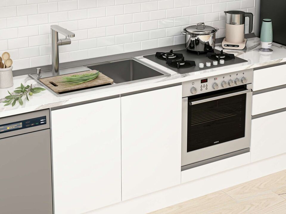 Alvinka 300X210 Cm High Gloss Mutfak Dolabı Mb-E80B50S50-1 High Gloss | Beyaz - Suntalam