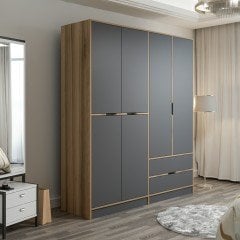 Elina 4 Kapaklı Dolap - Dore/Antrasit