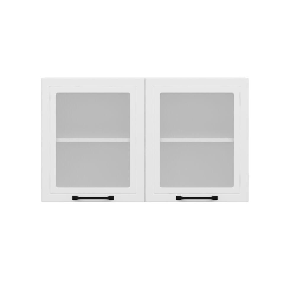Alvinka Mutfak Modül Mbr_A Üst 2Dk1R 100-H60Cm Dolap Cam Beyaz Beyaz