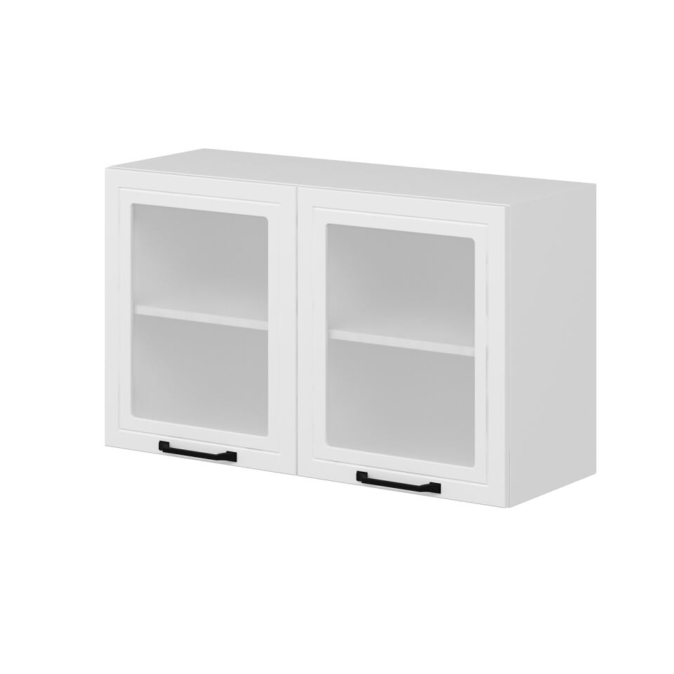 Alvinka Mutfak Modül Mbr_A Üst 2Dk1R 100-H60Cm Dolap Cam Beyaz Beyaz