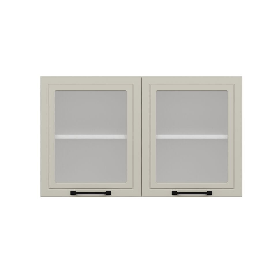 Alvinka Mutfak Modül Mbr_A Üst 2Dk1R 100-H60Cm Dolap Cam Beyaz Kumtaşı