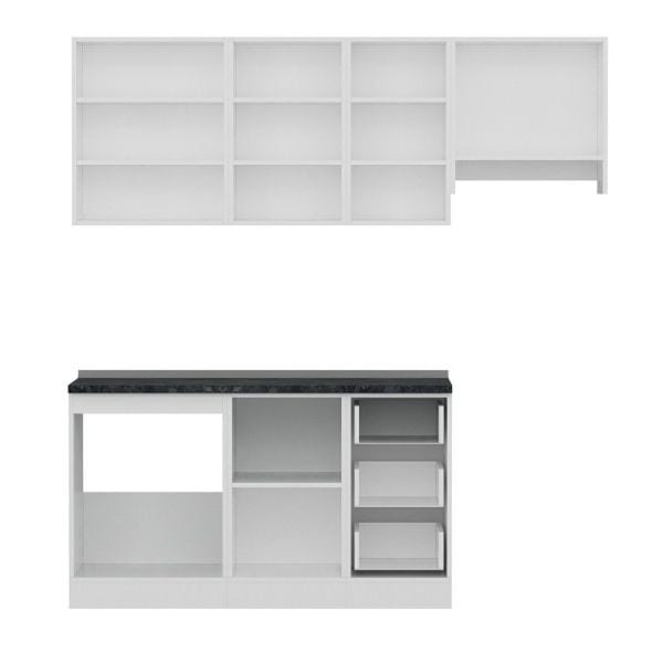 Minar 205 Cm Mutfak Dolabı Beyaz Antrasit 205-A4