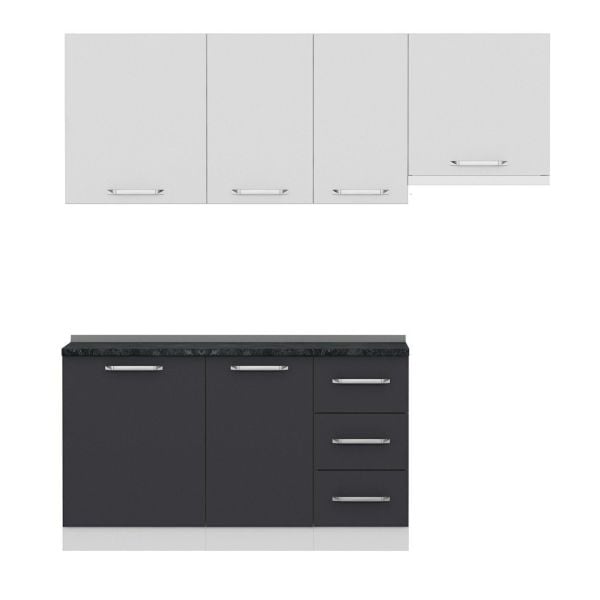 Minar 205 Cm Mutfak Dolabı Beyaz Antrasit 205-A4