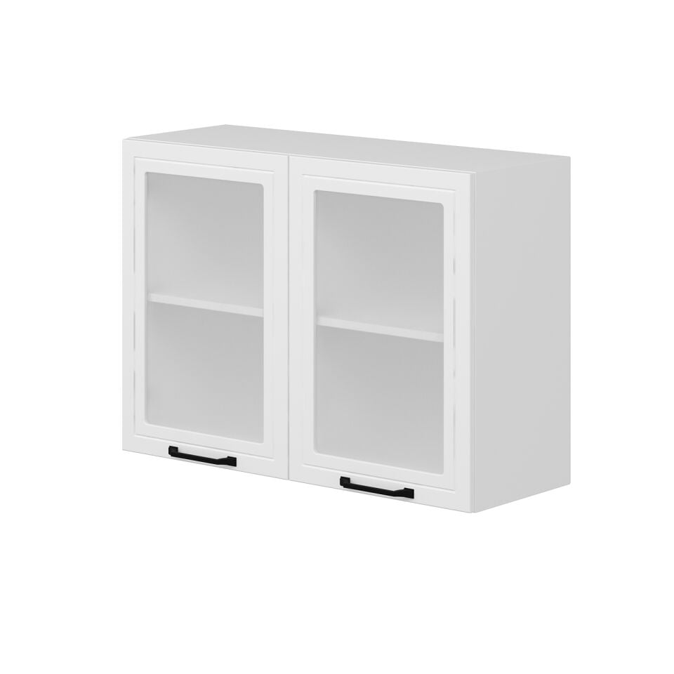 Alvinka Mutfak Modül Mbr_A Üst 2Dk1R 100-H72Cm Dolap Cam Beyaz Beyaz