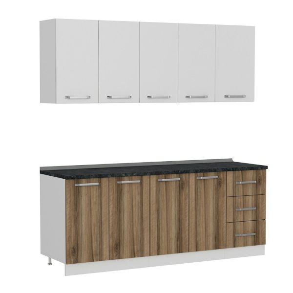 Minar 205 Cm Mutfak Dolabı Beyaz Dore 205-D1