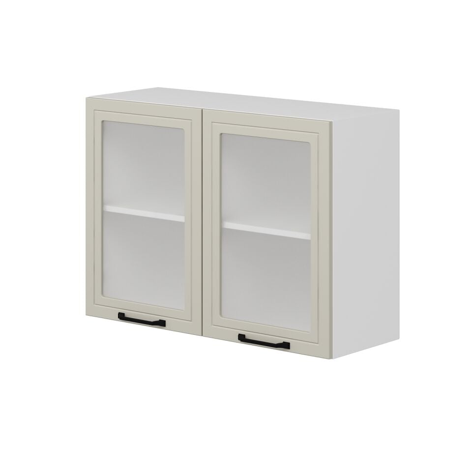 Alvinka Mutfak Modül Mbr_A Üst 2Dk1R 100-H72Cm Dolap Cam Beyaz Kumtaşı