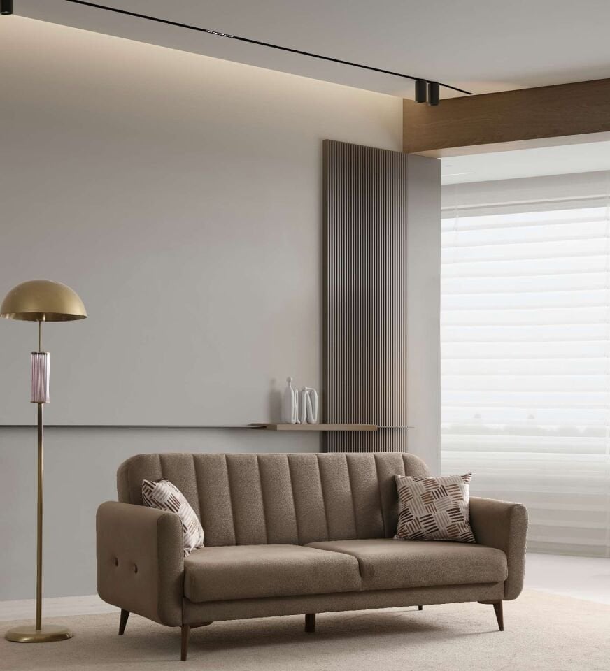 Bona 3'lü Koltuk - Ceviz Ayak