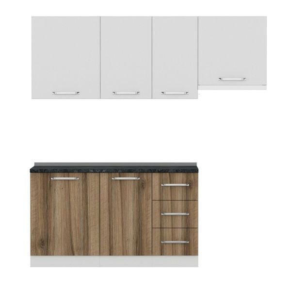 Minar 205 Cm Mutfak Dolabı Beyaz Dore 205-D4