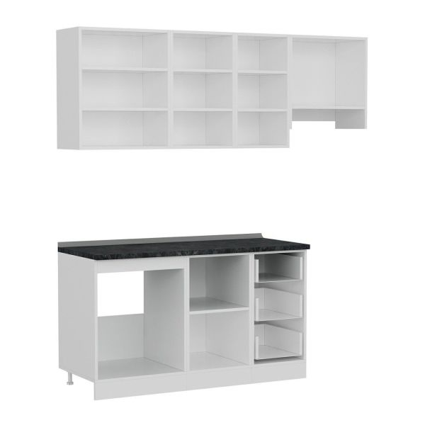 Minar 205 Cm Mutfak Dolabı Beyaz Dore 205-D4