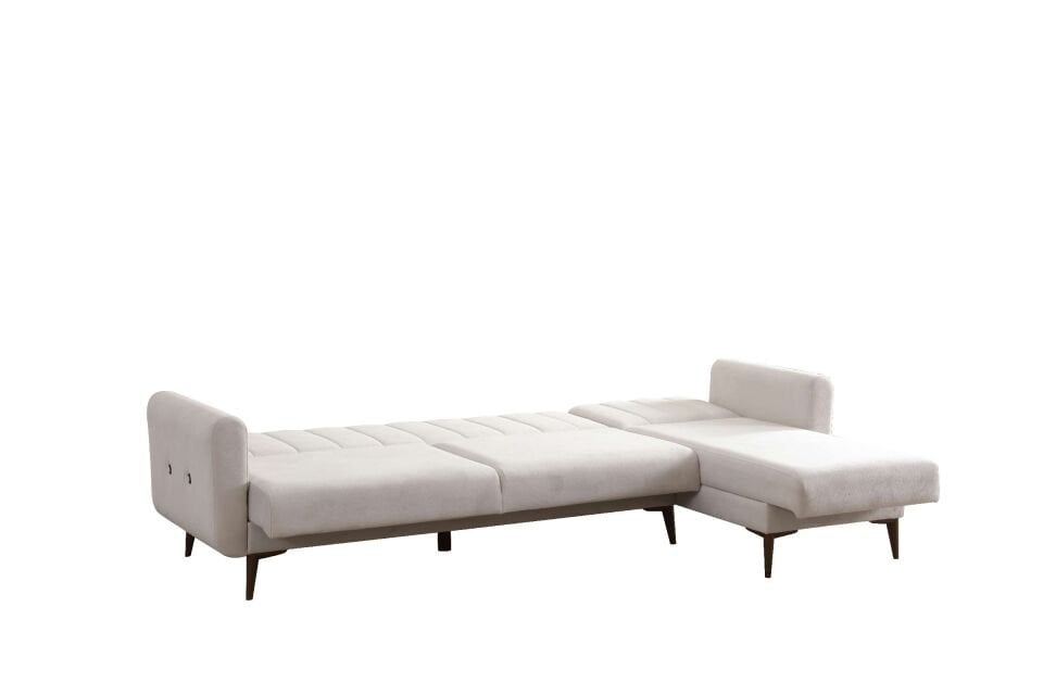 Bona 3+Dinlenme Köşe Takımı Bej Valebo-03 Ceviz Ayak