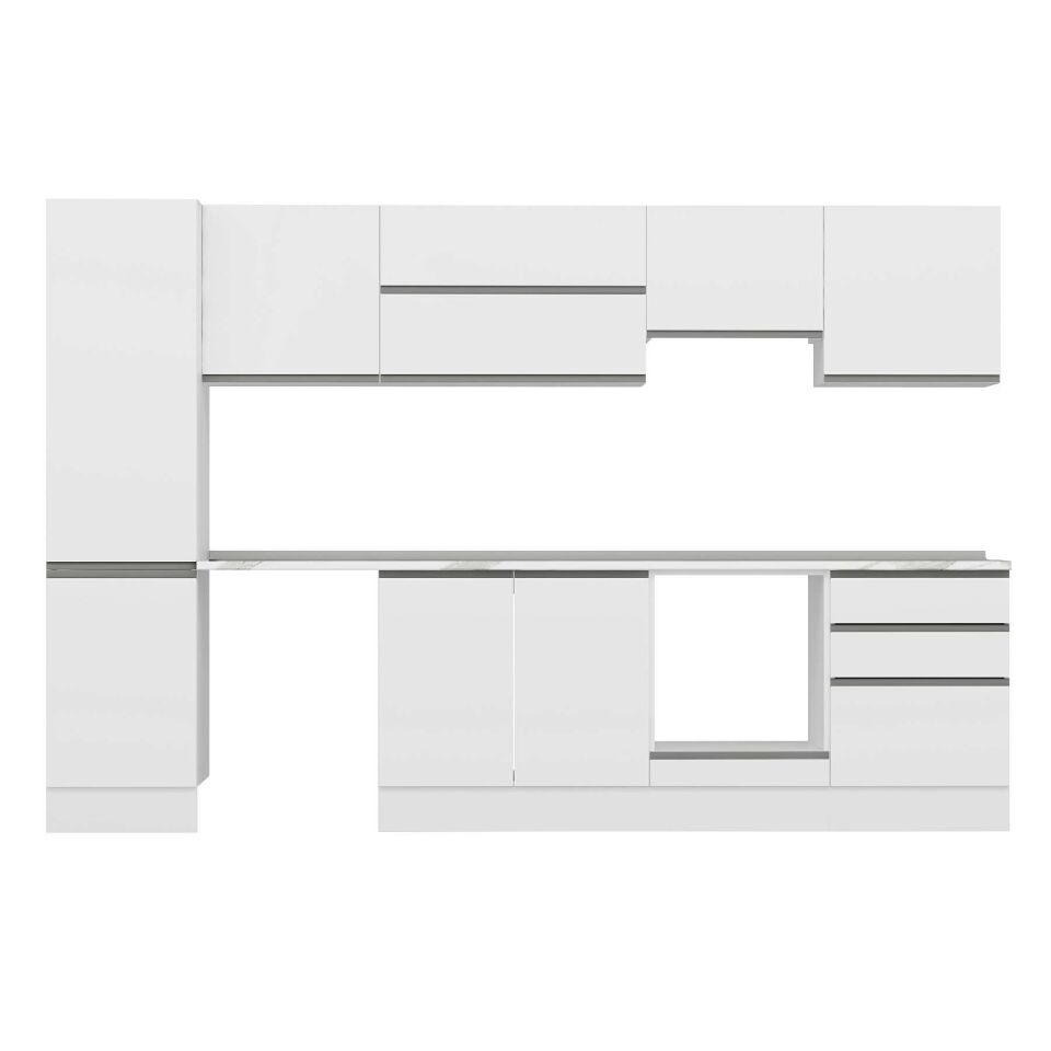 Alvinka 310X210 Cm High Gloss Mutfak Dolabı Mb-E80B50S60-1 High Gloss | Beyaz - Suntalam