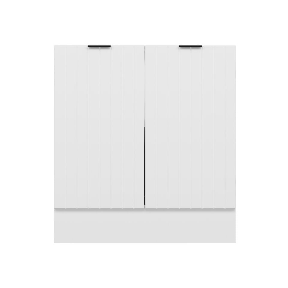 Alvinka Mutfak Modül Mbr_B Alt 2K1R 80Cm Dolap Beyaz Beyaz