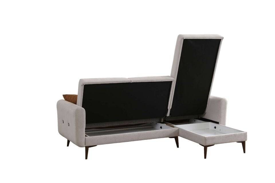 Bona 2+Dinlenme Köşe Takımı Bej Valebo-03 Ceviz Ayak