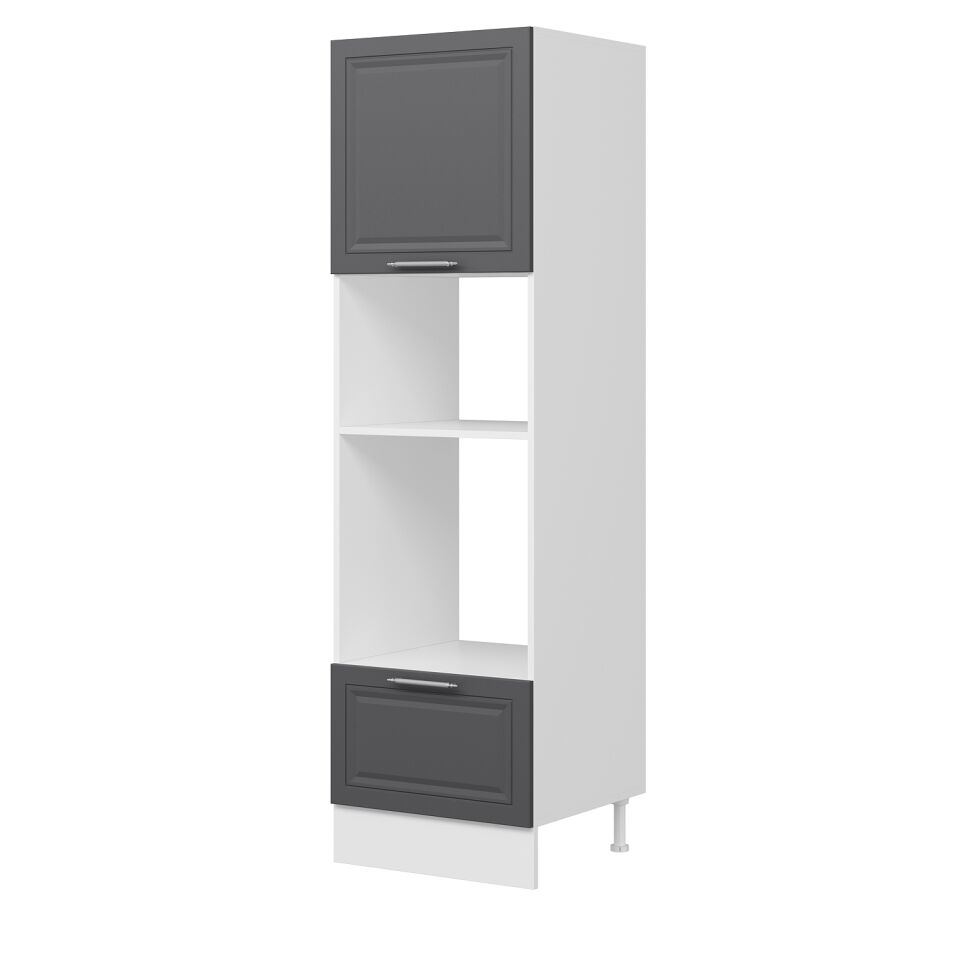 Alvinka Mutfak Modül Mbr_C 60-H210Cm Boy Ankastre Dolabı Antrasit Mdf