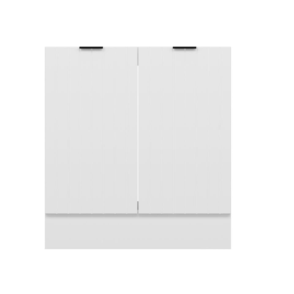 Alvinka Mutfak Modül Mbr_B Alt 2K 80Cm Evye Dolap Beyaz Beyaz