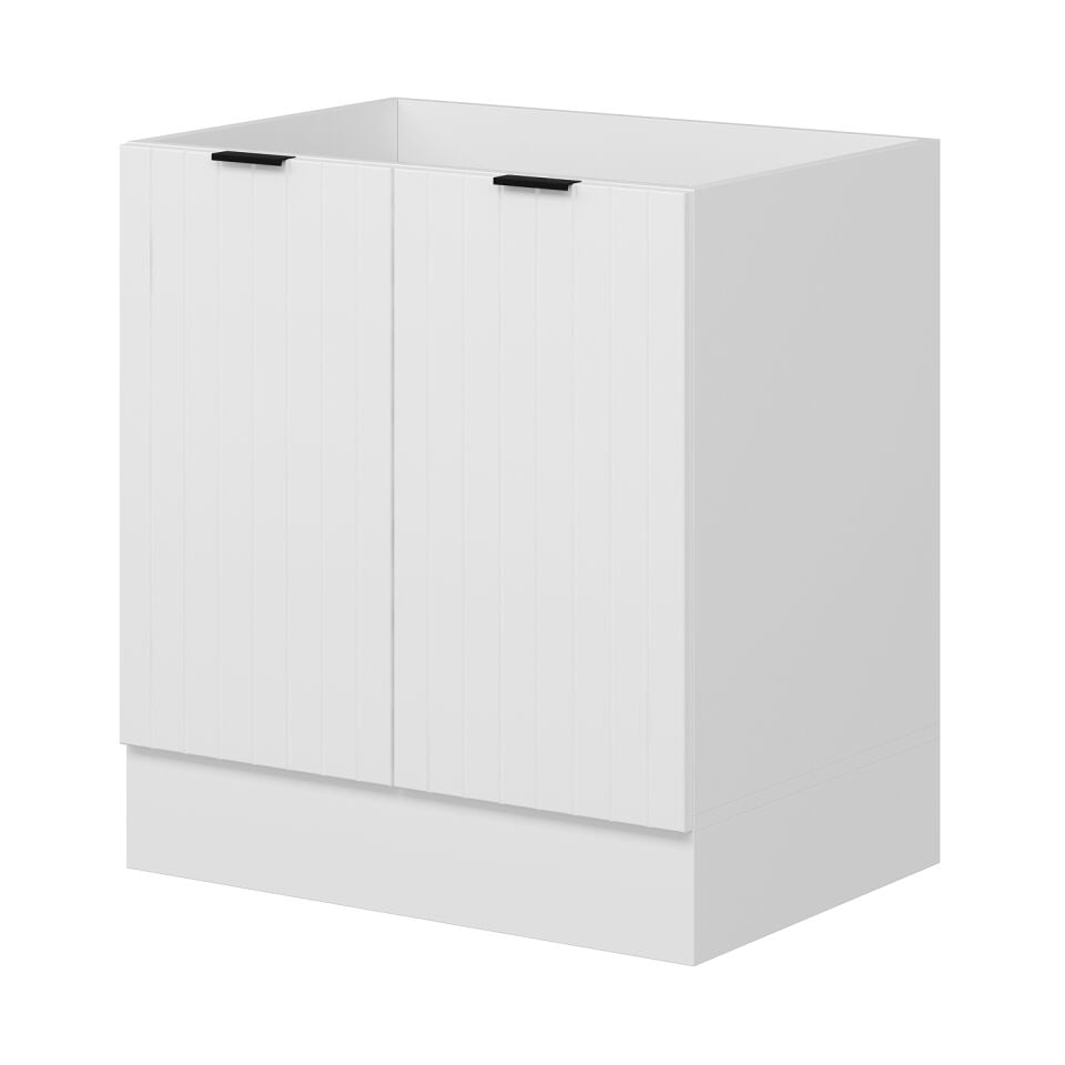 Alvinka Mutfak Modül Mbr_B Alt 2K 80Cm Evye Dolap Beyaz Beyaz