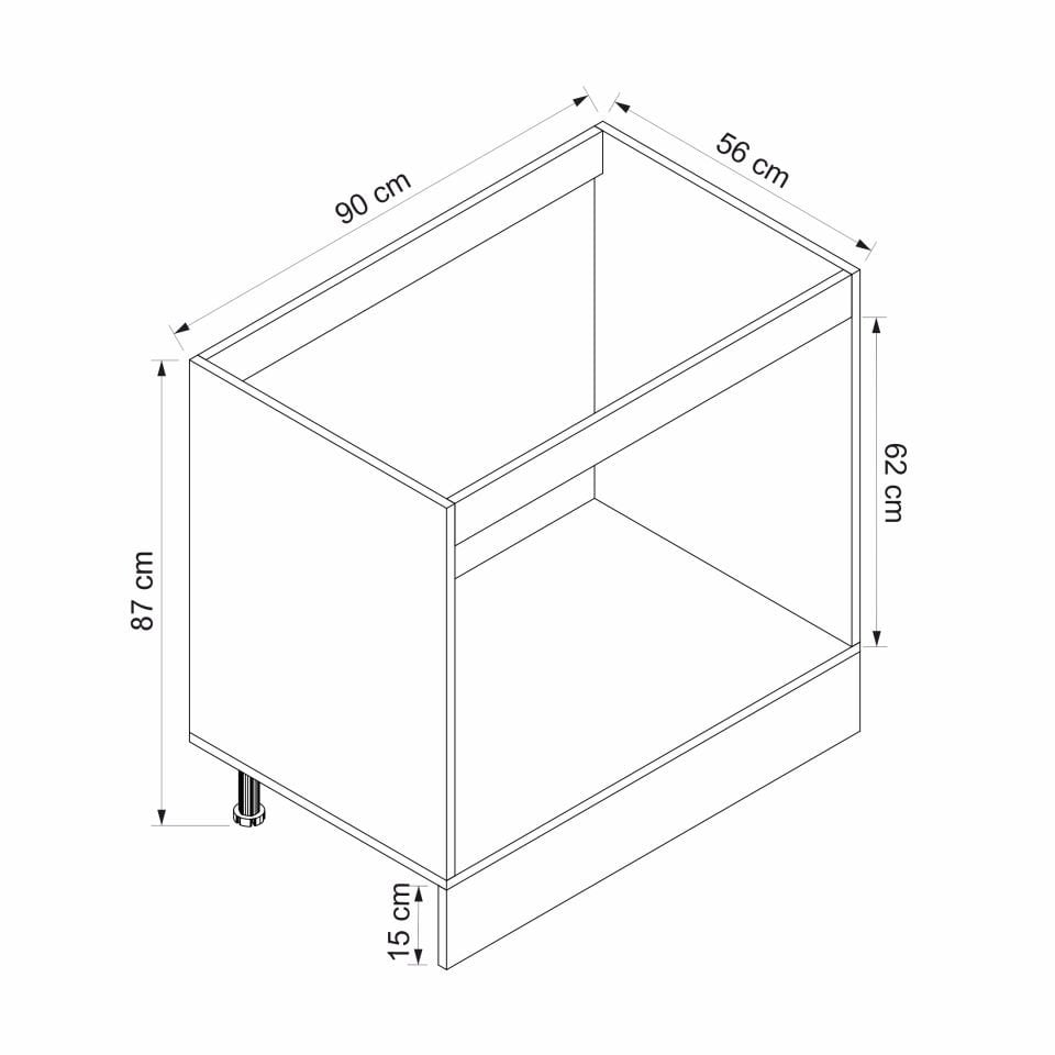 Alvinka Mutfak Modül Mbr_B Alt 2K 90Cm Evye Dolap Beyaz Beyaz