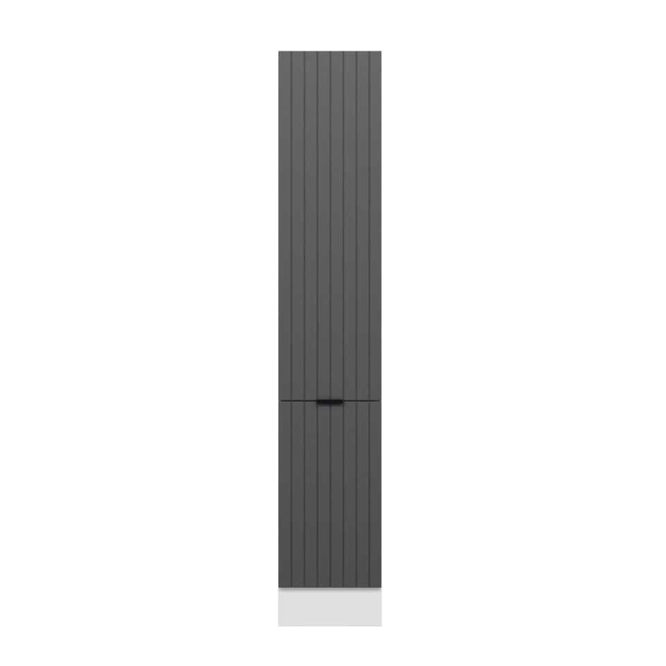Alvinka Mutfak Modül Mbr_B 40-H222Cm Boy Dolabı Beyaz Antrasit Mdf
