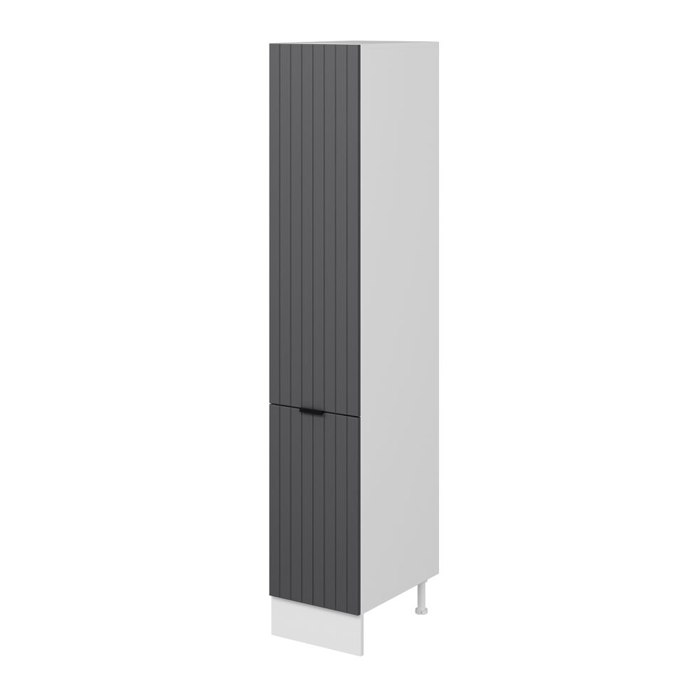 Alvinka Mutfak Modül Mbr_B 40-H222Cm Boy Dolabı Beyaz Antrasit Mdf