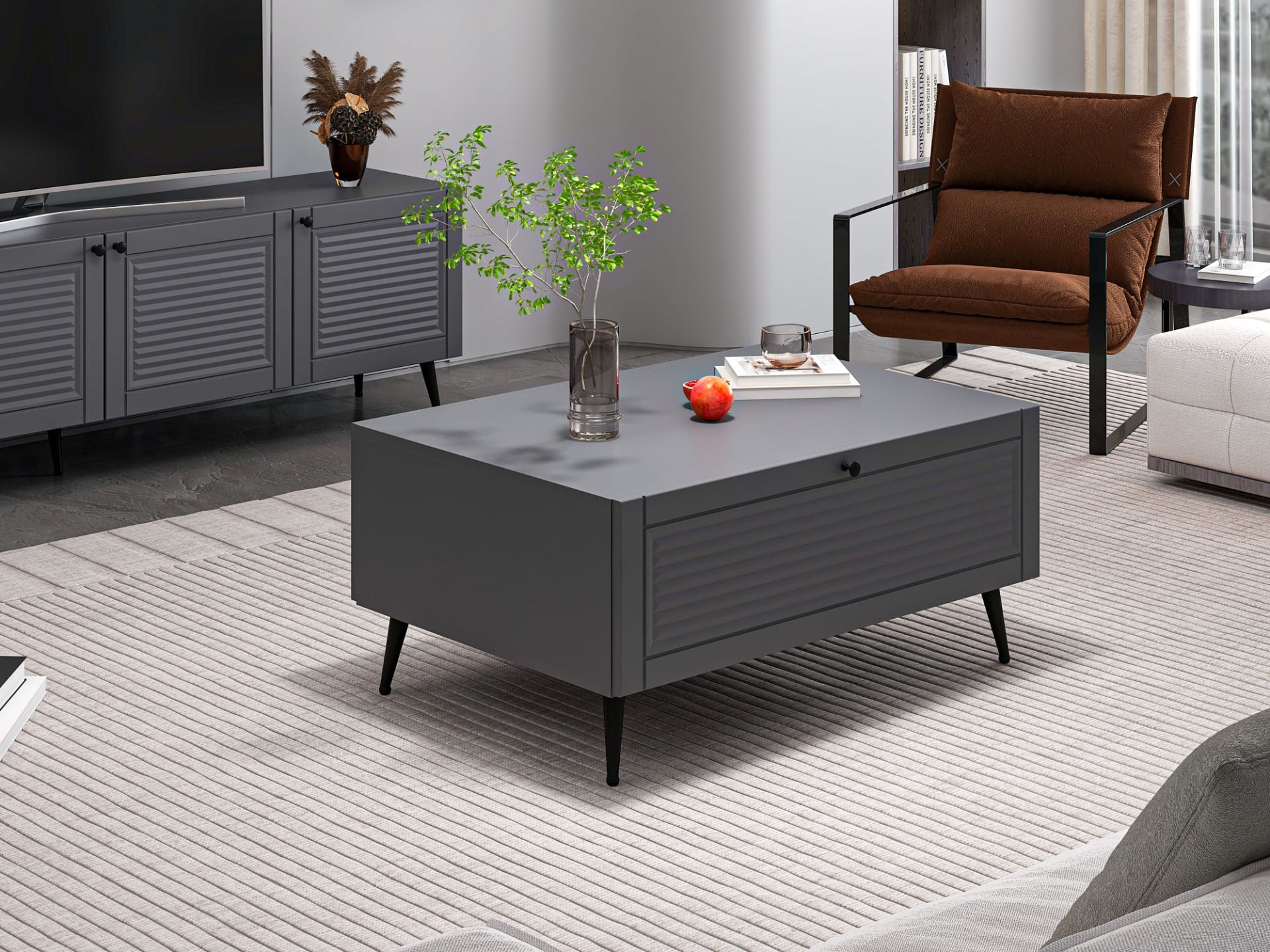 Minar Kale Orta Sehpa Pandora Antrasit/Antrasit