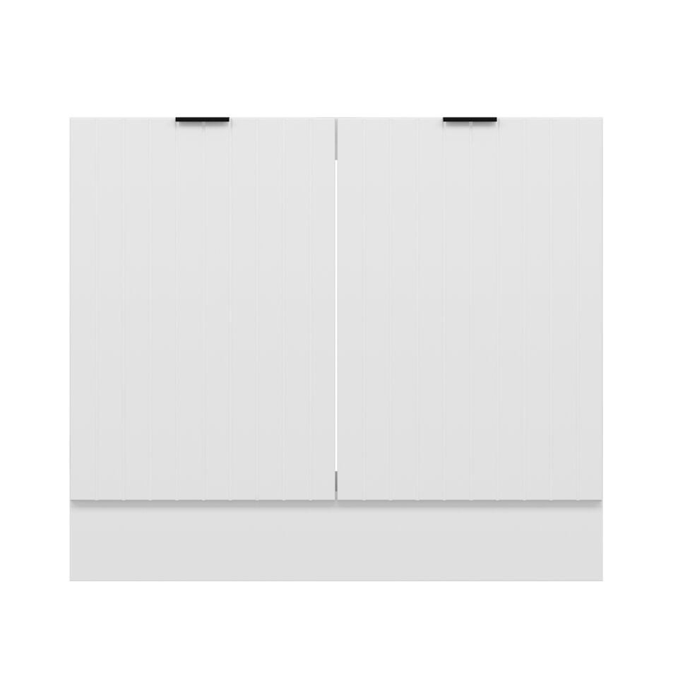 Alvinka Mutfak Modül Mbr_B Alt 2K 100Cm Evye Dolap Beyaz Beyaz