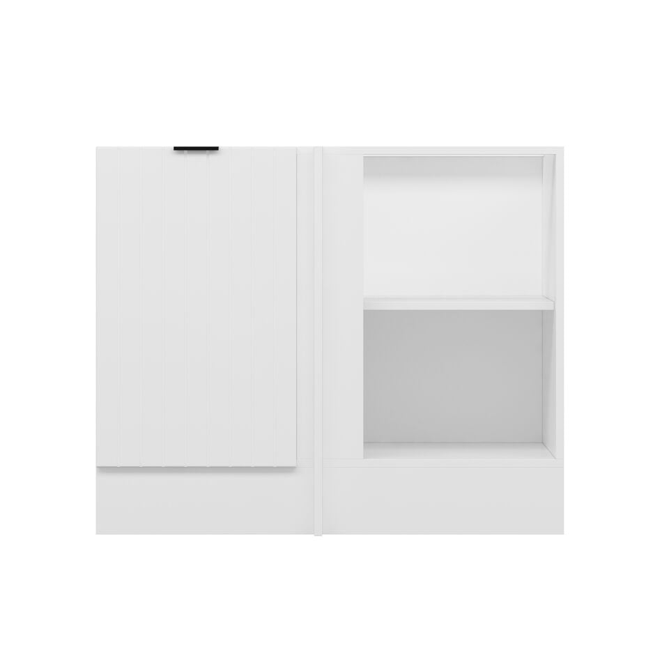 Alvinka Mutfak Modül Mbr_B Alt 1K1R 105Cm Köşe Dolap Beyaz Beyaz