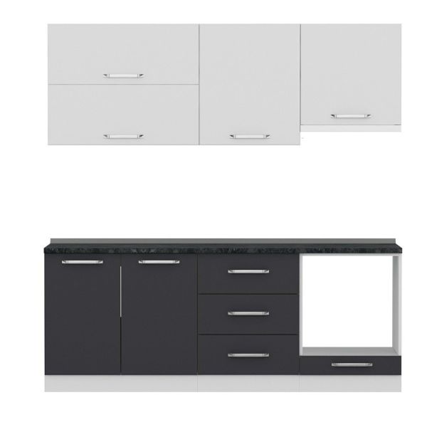 Minar 210 Cm Mutfak Dolabı Beyaz Antrasit 210-A5