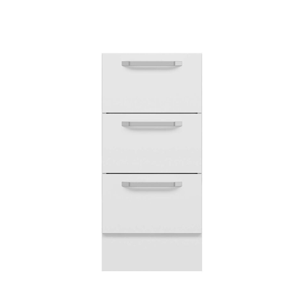 Alvinka Mutfak Modül Duz Alt 3Ç 40Cm Dolap Beyaz Beyaz