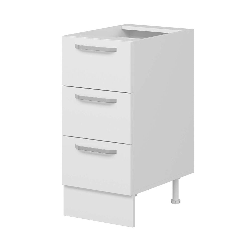 Alvinka Mutfak Modül Duz Alt 3Ç 40Cm Dolap Beyaz Beyaz