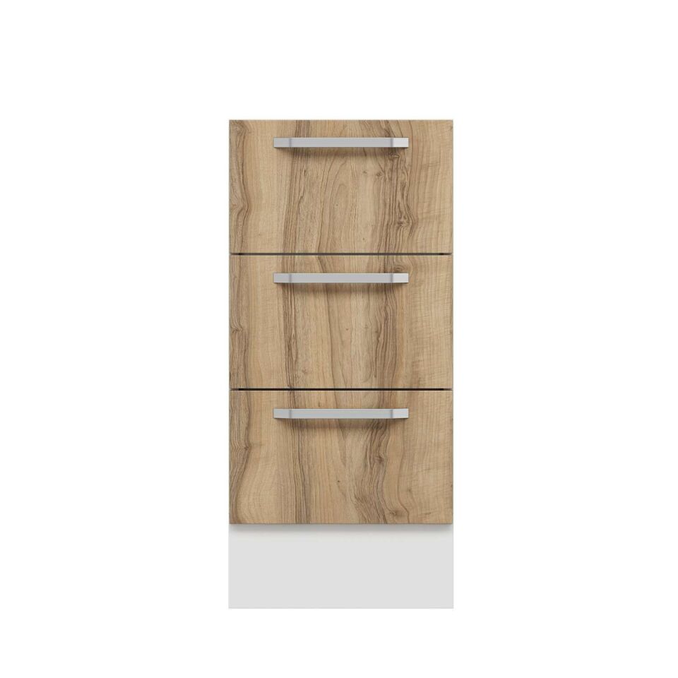 Alvinka Mutfak Modül Duz Alt 3Ç 40Cm Dolap Beyaz Dore