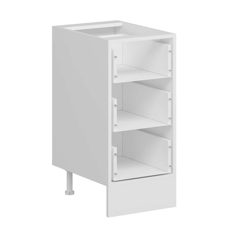 Alvinka Mutfak Modül Duz Alt 3Ç 40Cm Dolap Beyaz Dore