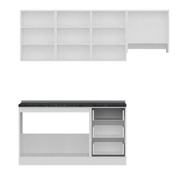 Minar 210 Cm Mutfak Dolabı Beyaz Antrasit 210-A7